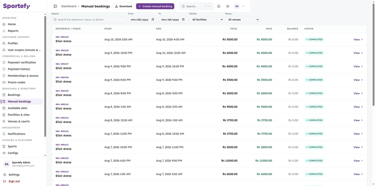 Sportefy product screen