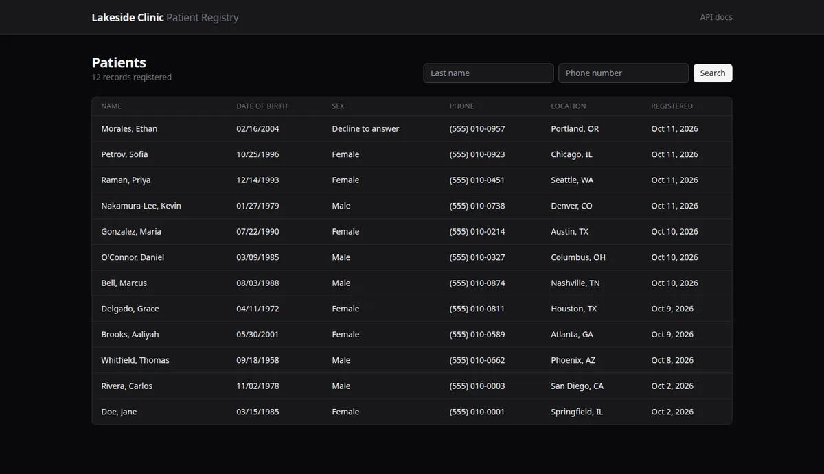 Voice AI Patient-Intake Agent screenshot
